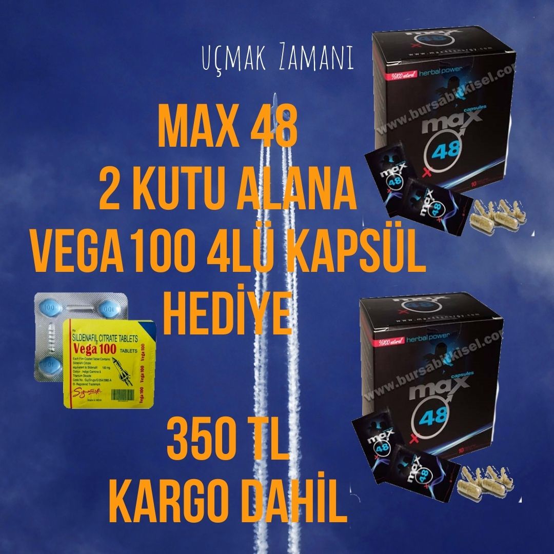 2 kutu MAX48 Vega100*4 lü Kapsül Hediyeli